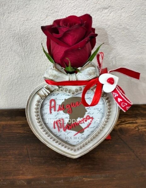 Rosa con porta ritratto