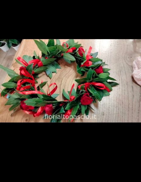 Coroncina laurea con rose